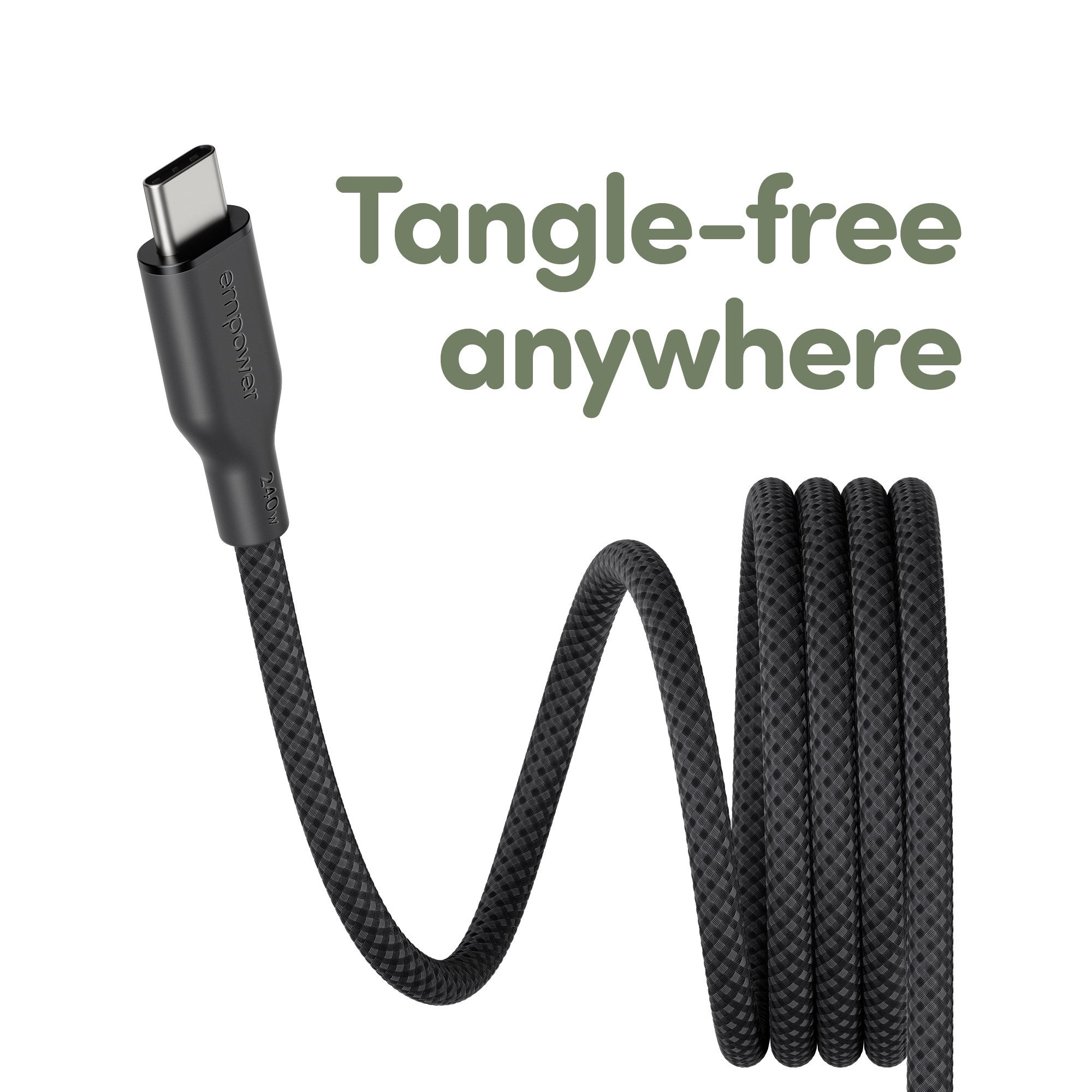 empower by PanzerGlass® Magnetic 240W USB-C to USB-C Kabel | USB 2.0 | 1.5M | Weltall Schwarz